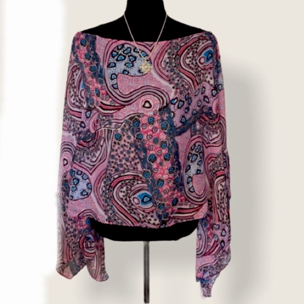 🆕 ARTIZAN Pink & Blue Poncho Top!!!   NEW w/ Tags!!!